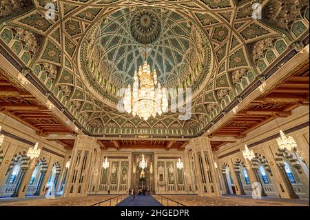 Oman.Muscat.Grande mosquée du Sultan Qaboos Banque D'Images
