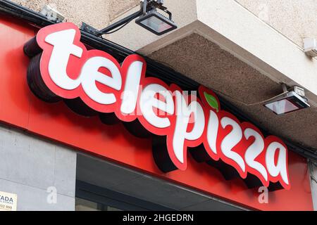 VALENCIA, ESPAGNE - 13 JANVIER 2022: Telepizza est une chaîne de restaurants internationaux espagnols de pizzas Banque D'Images