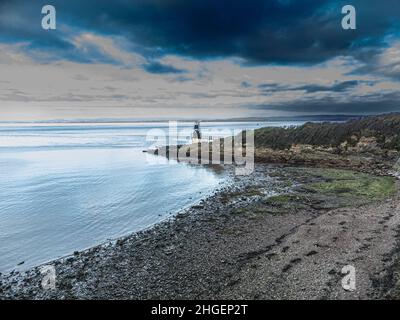 Portishead Point de batterie sur le canal de Bristol Banque D'Images