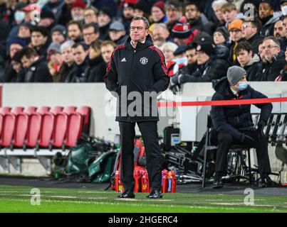 Londres, Royaume-Uni.19th janvier 2022.19 janvier - Brentford / Manchester United - Premier League - Brentford Community Stadium Ralf Rangnick, directeur intérimaire de Manchester United lors du match de la Premier League au Brentford Community Stadium, Londres.Crédit photo : crédit: Mark pain/Alamy Live News Banque D'Images