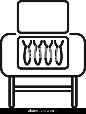 Vecteur de contour de l'icône Smokehouse.Barbecue.Fumée de viande Illustration de Vecteur