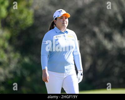 Orlando, Floride, États-Unis.20th janvier 2022.Inbee Park of Korea lors de la partie 1st du Hilton Grand Vacations Tournament of Champions qui s'est tenu au Lake Nona Golf & Country Club à Orlando, Floride Roméo T Guzman/CSM/Alay Live News Banque D'Images