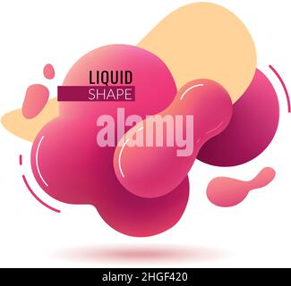 Affiche de formes liquides roses.Modèle de bannière de peinture colorée Illustration de Vecteur