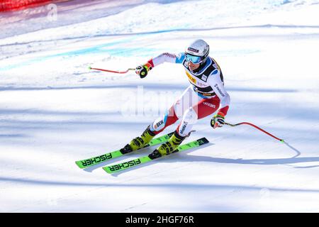 Olympia Slope, Cortina d'Ampezzo, Italie, 20 janvier 2022,Jasmine FLURY (SUI) pendant la coupe du monde de ski 2022 FIS - formation des femmes Super Giant - course de ski alpin crédit: Live Media Publishing Group/Alay Live News Banque D'Images