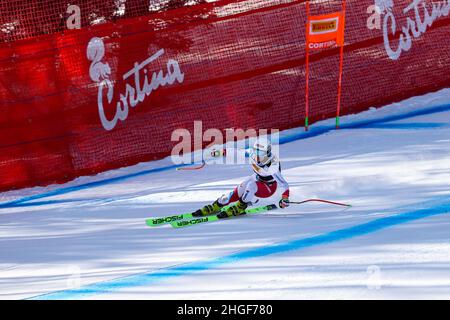 Jasmine FLURY (SUI) lors de la coupe du monde de ski 2022 FIS - entraînement des femmes Super Giant, course de ski alpin à Cortina d'Ampezzo, Italie, janvier 20 2022 Banque D'Images