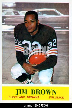 Jim Brown 1964 Philadelphia Gum carte de football avec les Cleveland Browns Banque D'Images