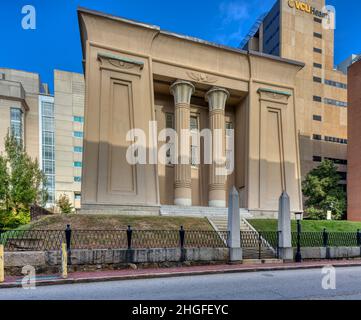 L'édifice égyptien est l'un des trésors architecturaux de Richmond. Banque D'Images