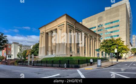 L'édifice égyptien est l'un des trésors architecturaux de Richmond. Banque D'Images