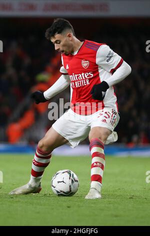 LONDRES, ROYAUME-UNI.JAN 20th Gabriel Maartinelli d'Arsenal à l'occasion du match de la Carabao Cup entre Arsenal et Liverpool au stade Emirates, Londres, le jeudi 20th janvier 2022.(Credit: Tom West | MI News) Credit: MI News & Sport /Alay Live News Banque D'Images