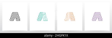 Lignes pliées lettre logo Design A Illustration de Vecteur