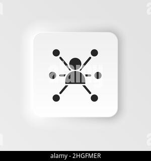 Entreprise, réseau, produit symbole de vecteur de style neumorphe.Illustration d'élément simple à partir du concept d'interface utilisateur.Entreprise, réseau, produit de style neuporphique vét Illustration de Vecteur