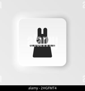 Chapeau, lapin symbole de vecteur de style neumorphe.Illustration d'élément simple à partir du concept d'interface utilisateur.Chapeau, lapin symbole de vecteur de style neumorphe.Vecteur de concept de finance Illustration de Vecteur