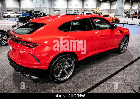 Washington, DC, États-Unis.20th janvier 2022.20 janvier 2022 - Washington, DC, États-Unis : le Lamborghini Urus au salon de l'auto de Washington, DC 2022.(Image de crédit : © Michael Brochstein/ZUMA Press Wire) Banque D'Images