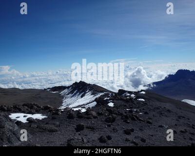 Champs de glace du mont Kilimandjaro Banque D'Images