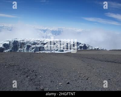 Champs de glace du mont Kilimandjaro Banque D'Images