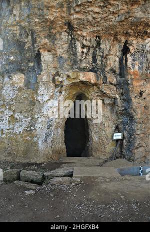 Parc préhistorique des grottes à péage de Moià dans la région de la province de Moianès de Barcelone, Catalogne, Espagne Banque D'Images