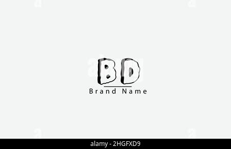 BD DB B D modèle de monogramme de logo vectoriel abstrait Illustration de Vecteur