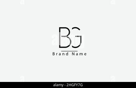 Modèle de monogramme de logo vectoriel abstrait BG GB B G. Illustration de Vecteur