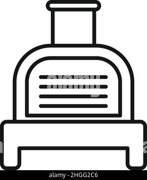 Vecteur de contour de l'icône du menu Smokehouse.Four.Faites cuire les aliments Illustration de Vecteur