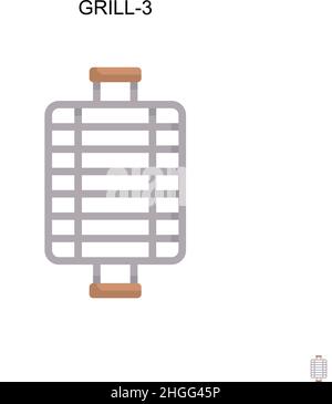 Icône vectorielle simple gril-3.pictogramme moderne de couleur parfaite sur contour modifiable.Icônes du gril-3 pour votre projet d'entreprise Illustration de Vecteur