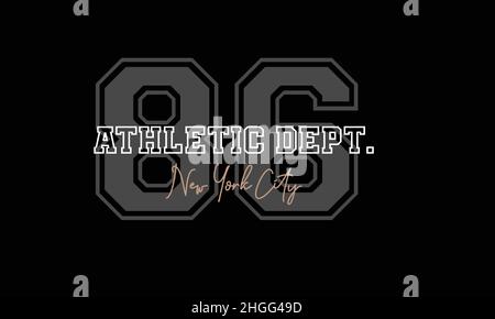 New York Athletic Dept. Varsity Sport Urban t-shirt modèle vectoriel de texte de monogramme Illustration de Vecteur