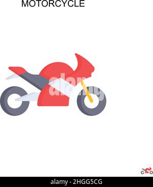 Icône vecteur simple moto.pictogramme moderne couleur parfaite sur contour modifiable.Icônes de moto pour votre projet d'entreprise Illustration de Vecteur