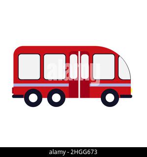 Illustration vectorielle isolée de bus urbain rouge Illustration de Vecteur