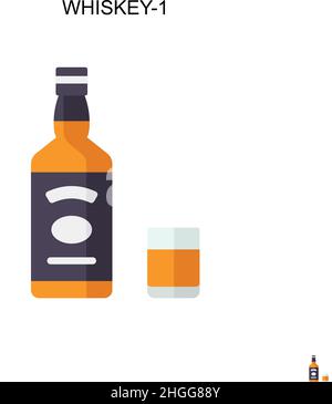 Icône de vecteur simple Whiskey-1.pictogramme moderne de couleur parfaite sur un tracé modifiable.Whiskey-1 icônes pour votre projet d'entreprise Illustration de Vecteur