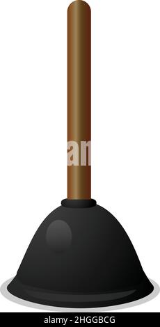 Vecteur de dessin animé d'icône de pompe de toilettes.Évier de plongeur.Plombier de vidange Illustration de Vecteur