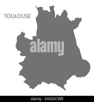 Plan de la ville de Toulouse illustration grise silhouette forme Illustration de Vecteur