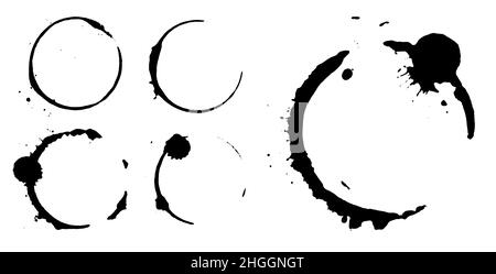 Texture de l'empreinte de la tasse à café.Taches et points négligents sur fond clair.Texture du dos de l'affiche.Vecteur Illustration de Vecteur