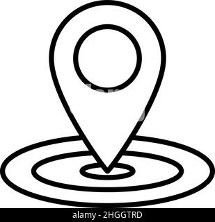 Symbole d'emplacement Contour de l'icône vecteur Illustration de Vecteur