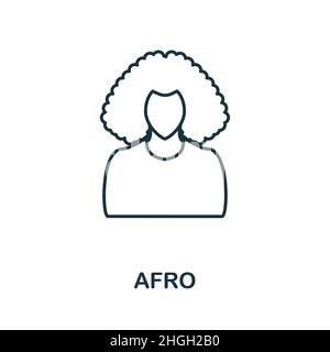 Icône afro.Elément de ligne de la collection coiffure.Signe d'icône afro linéaire pour le web design, infographics et plus encore. Illustration de Vecteur