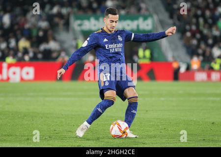 Elche, Alicante, Espagne.20th janvier 2022.Lucas Vazquez du Real Madrid lors de la coupe d'Espagne, Copa del Rey, tour de 16 match de football entre Elche CF et Real Madrid le 20 janvier 2022 au stade Martinez Valero à Elche, Alicante, Espagne - photo: IrH/DPPI/LiveMedia crédit: Agence photo indépendante/Alay Live News Banque D'Images