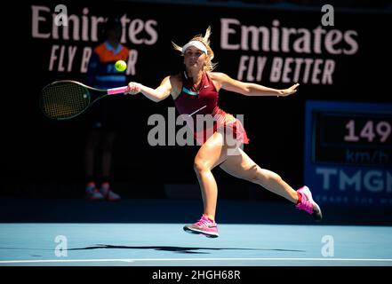21st janvier 2022.Marta Kostyuk, de l'Ukraine, en action contre Paula Badosa, de l'Espagne lors du troisième tour de l'Open d'Australie 2022, tournoi de tennis WTA Grand Chelem le 21 janvier 2022 au Melbourne Park à Melbourne, Australie - photo: Rob Prange/DPPI/LiveMedia crédit: Independent photo Agency/Alay Live News Banque D'Images