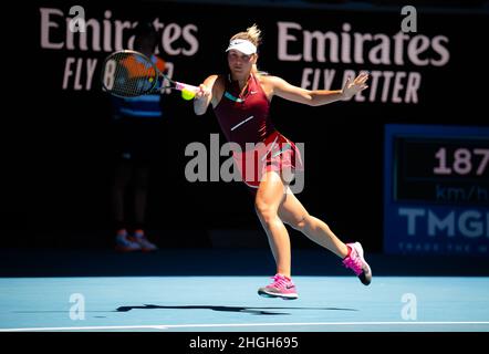 21st janvier 2022.Marta Kostyuk, de l'Ukraine, en action contre Paula Badosa, de l'Espagne lors du troisième tour de l'Open d'Australie 2022, tournoi de tennis WTA Grand Chelem le 21 janvier 2022 au Melbourne Park à Melbourne, Australie - photo: Rob Prange/DPPI/LiveMedia crédit: Independent photo Agency/Alay Live News Banque D'Images