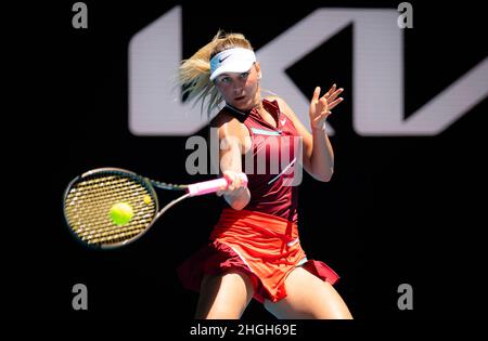 21st janvier 2022.Marta Kostyuk, de l'Ukraine, en action contre Paula Badosa, de l'Espagne lors du troisième tour de l'Open d'Australie 2022, tournoi de tennis WTA Grand Chelem le 21 janvier 2022 au Melbourne Park à Melbourne, Australie - photo: Rob Prange/DPPI/LiveMedia crédit: Independent photo Agency/Alay Live News Banque D'Images