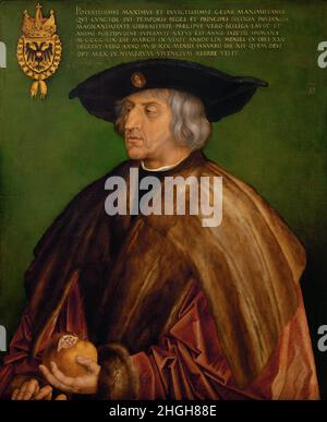 Maximilian I., Erzherzog Maximilian von Österreich, 22.März 1459 - 12.Januar 1519, Geschlecht der Habsburger, ab 1477 Herzog von Burgund, ab 1486 römisch-deutscher König, ab 1493 Herr der Habsburgischen Erblande und vom 4.Février 1508 bis zu seinem Tod römisch-deutscher Kaiser, nach einem Gemälde von Albrecht Dürer / Maximilian I, Archiduke Maximilian d'Autriche, 22 mars 1459 - 12 janvier 1519, dynastie des Habsbourg, duc de Bourgogne de 1477, roi romain-allemand de 1486, seigneur des terres héréditaires des Habsbourg de 1493Et empereur romain-allemand du 4 février 1508 jusqu'à sa mort, après a Banque D'Images