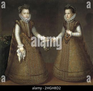 Isabella Clara Eugenia und ihre jüngere Schwester Katharina Michaela im Jahr 1571, Isabella Clara Eugenia von Spanien, Isabel Clara Eugenia de Austria y Valois, 12.Du 1566 au 1 août.Dezember 1633, war spanische Infantin und Statthalterin der spanischen Niederlande / Isabella Clara Eugenia et sa jeune sœur Catherine Michaela en 1571, Isabella Clara Eugenia d'Espagne, Isabel Clara Eugenia d'Autriche y Valois, 12 août 1566 - 1 décembre 1633, était infanta espagnol et gouverneur des pays-Bas espagnols,Historisch, historique, numérique amélioration de la reproduction d'une œuvre originale du Banque D'Images