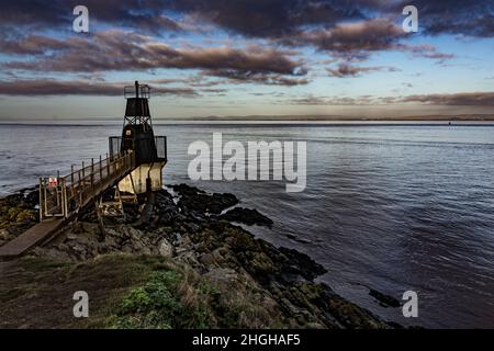 Portishead Point de batterie sur le canal de Bristol Banque D'Images