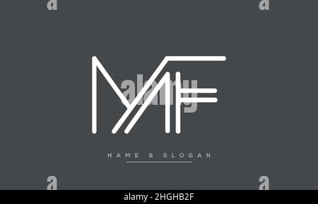 Lettre moderne abstraite MF, logo FM.Vecteur d'icône MF, FM initial minimal Illustration de Vecteur