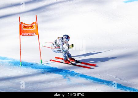 Ester LEDECKA (CZE) pendant la coupe du monde de ski 2022 FIS - femmes Super Giant, course de ski alpin à Cortina d'Ampezzo, Italie, janvier 21 2022 Banque D'Images