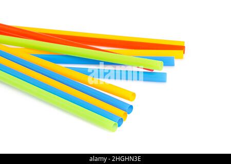 pailles de cocqueue isolées sur blanc Banque D'Images