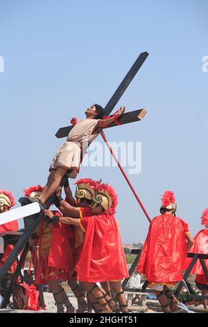 Crucifixion aux Philippines , San Pedro Cutud , San Fernando Banque D'Images