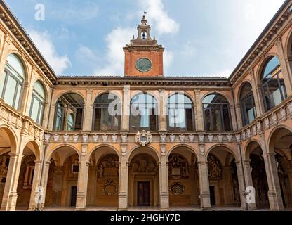 Palais d'Archiginnasio, Université de Bologne, Italie Banque D'Images