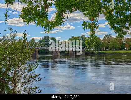 Pont à péage de Washington Crossing enjambant la rivière Delaware, dans le comté de Bucks, Pennsylvanie. Site de la traversée de la rivière Delaware par George Washington. Banque D'Images