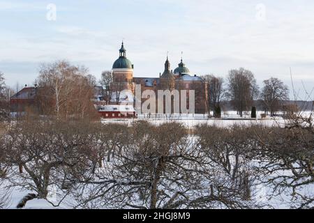 Château Gripsholm, Mariefred, Suède, en hiver Banque D'Images