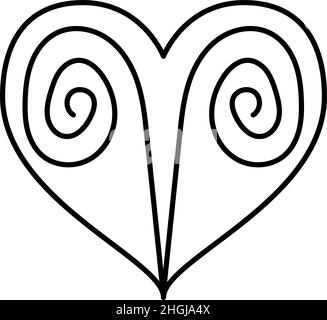 Vecteur d'icône Contour du signe Zodiac du Bélier cardiaque Illustration de Vecteur