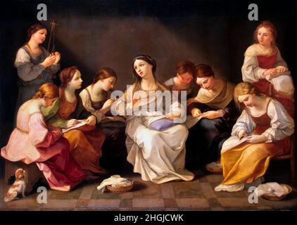 Éducation de la Vierge Marie par Guido Reno (1575-1642), huile sur toile, c.1640-42 Banque D'Images