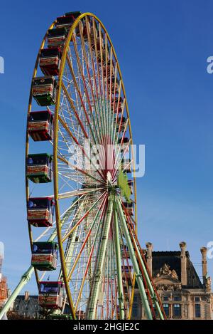 Attractions dans le jardin des Tuilleries, Big Wheel, Paris, France, Europe Banque D'Images